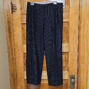 New York & Company Black Pinstriped Dress Slacks PXL